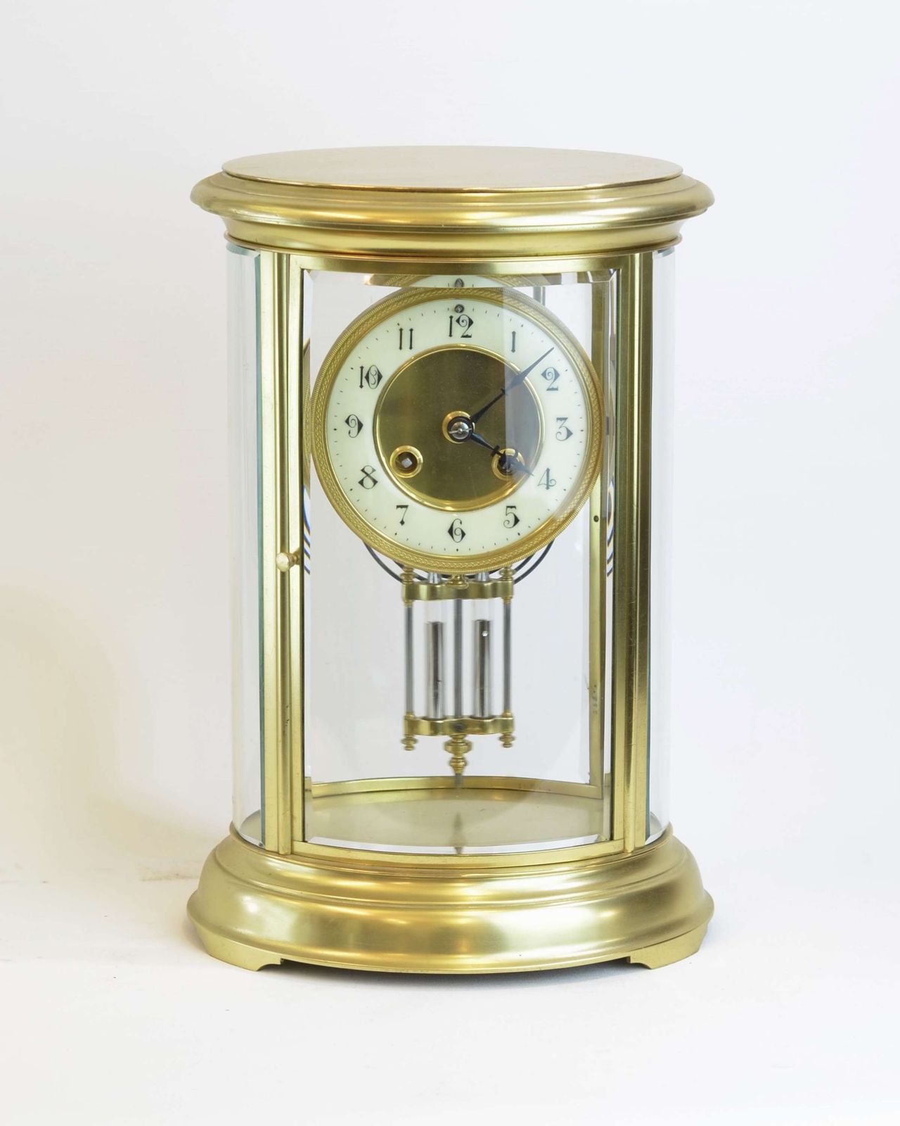 19th Century French Oval Four Glass With Mercury Pendulum.