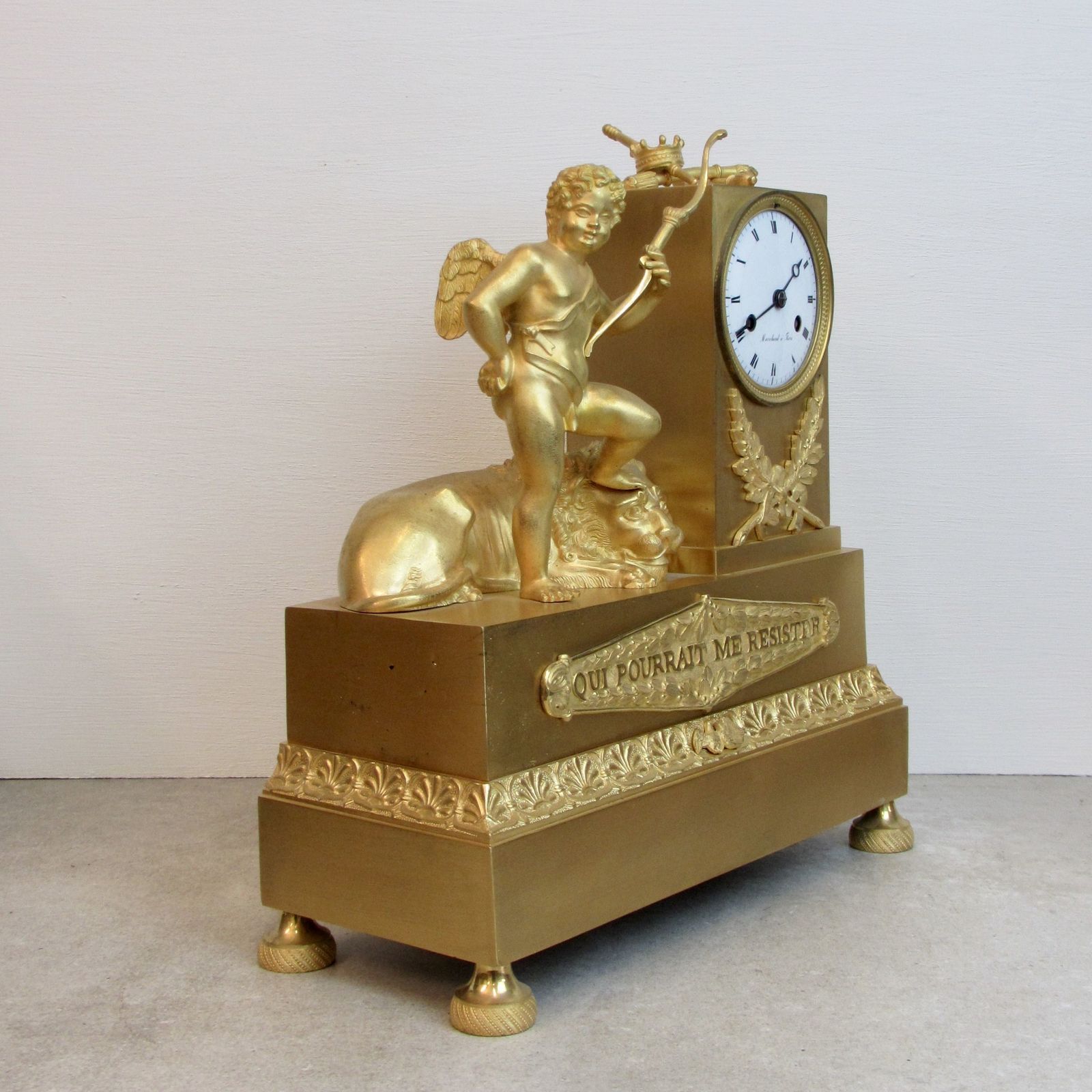 19th Century Ormolu Lion French Clock By Marchand A Paris photo 2450.0