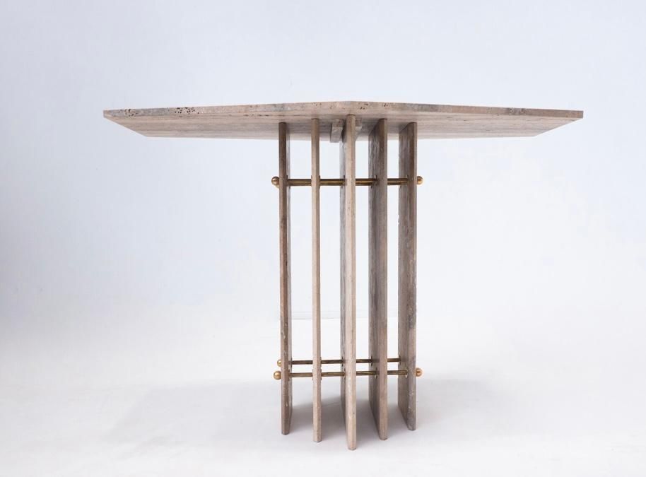 Pair Of Italian Mid Century Travertine Console Tables photo 6500.0