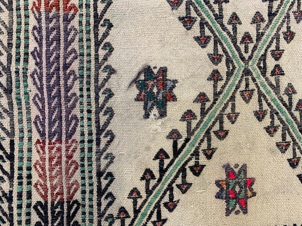 Small Vintage Turkish Kilim Rug 115x94 Cm Wool Kelim photo Textiles