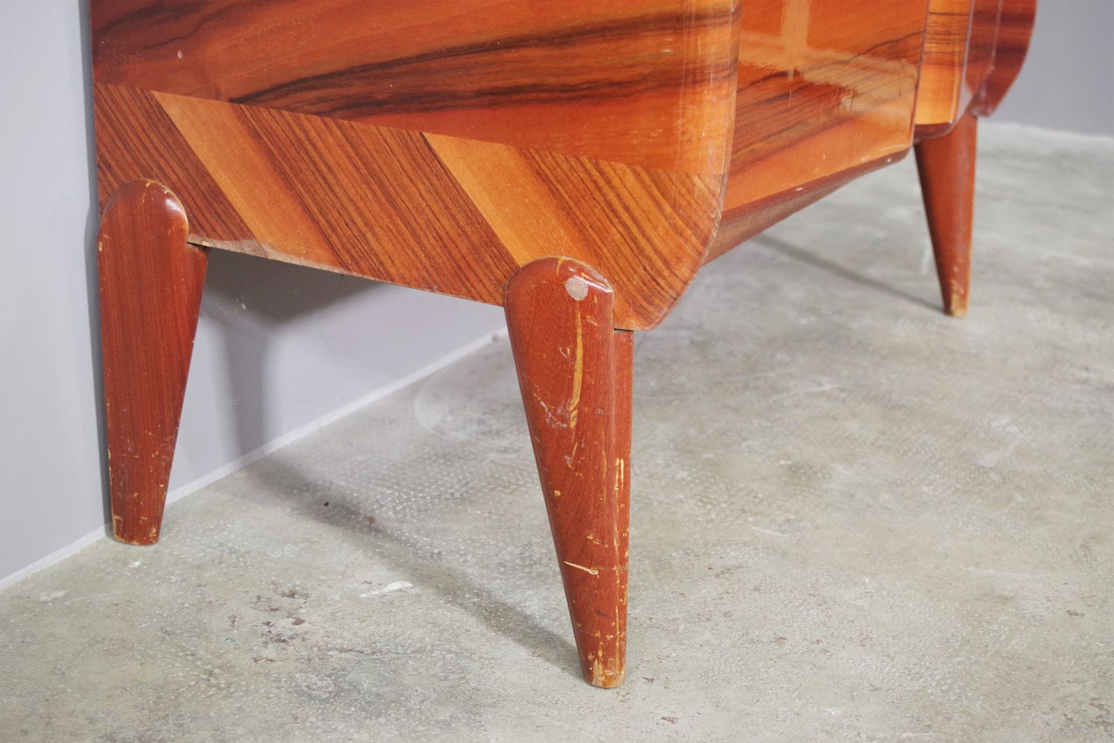 1950s Cherry Veneered Rounded Piece Of Furniture photo buy