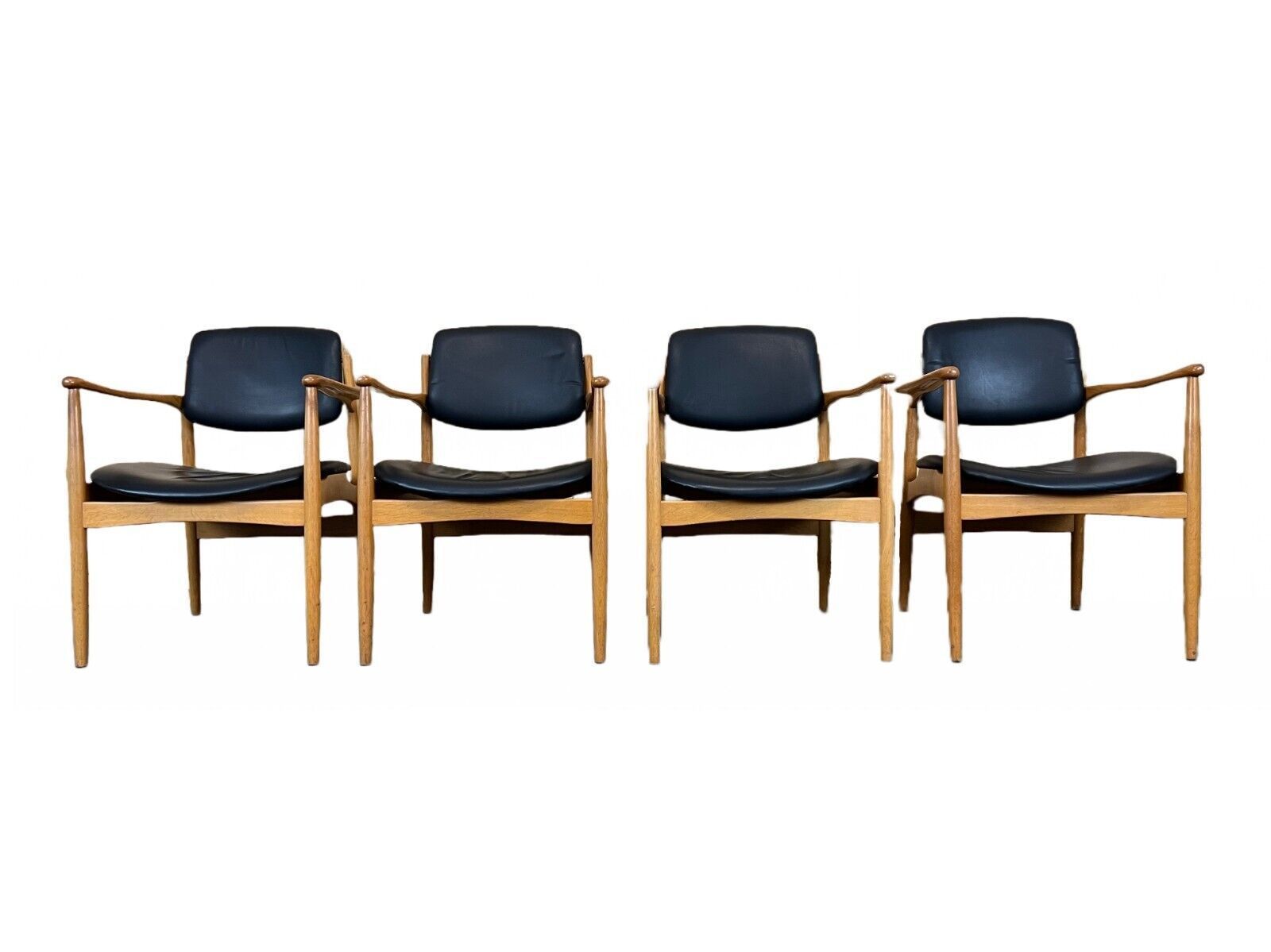 4x 60s 70s Dining Chair Arm Chair Danish Design Oak Denmark