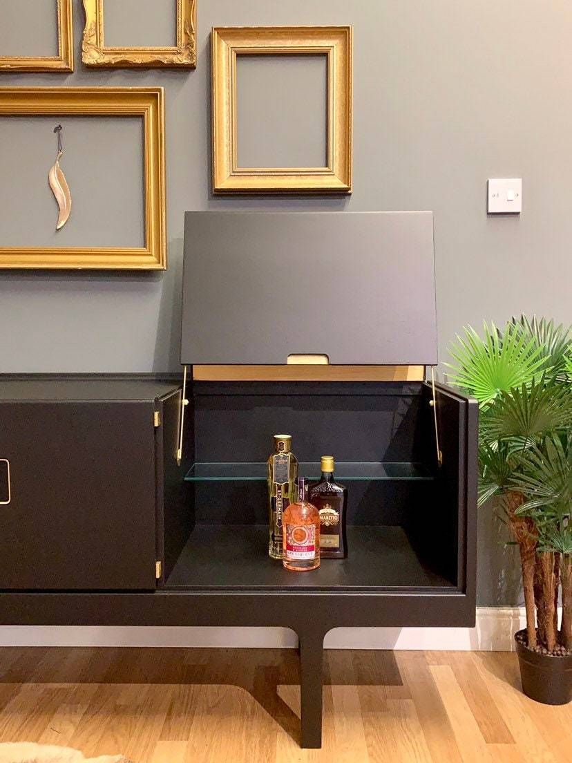 Professionally Painted Rare Meredew Teak Drinks Sideboard photo furniture