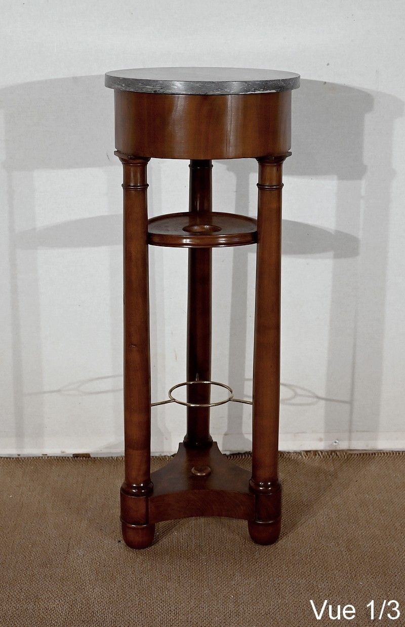 photo furniture Small Pedestal Table Called "Athenian" In Red Cherry, Empire Period, Early 19th Century