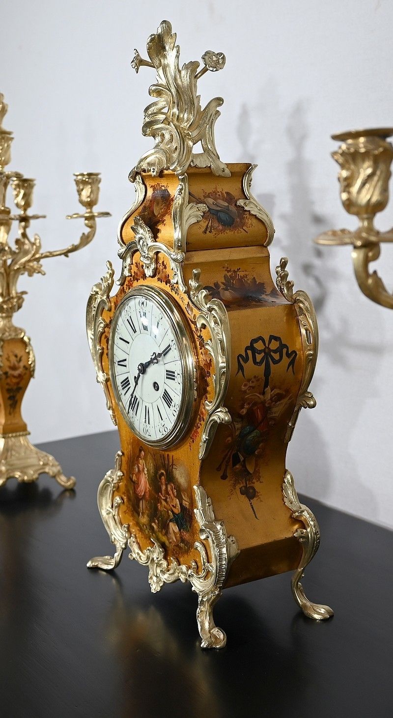 Important Gilt Bronze And Martin Varnish Fireplacetrim, Louis XV Style, 19th Century photo 3656.5