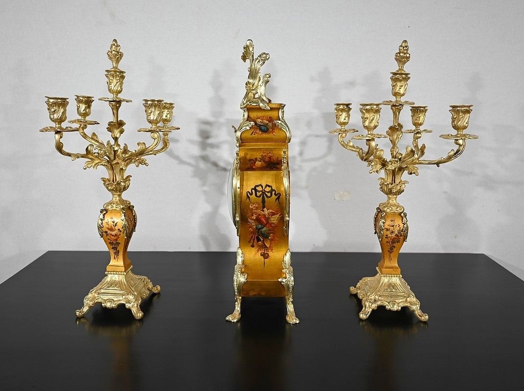 Home Decor Important Gilt Bronze And Martin Varnish Fireplacetrim, Louis XV Style, 19th Century photo