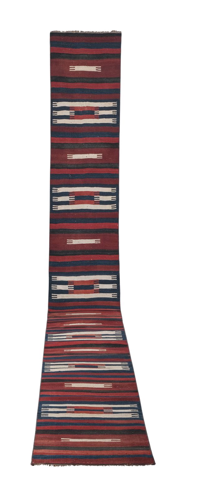 Striped Long Turkish Kilim Runner Rug 2'7'' X 23'2''