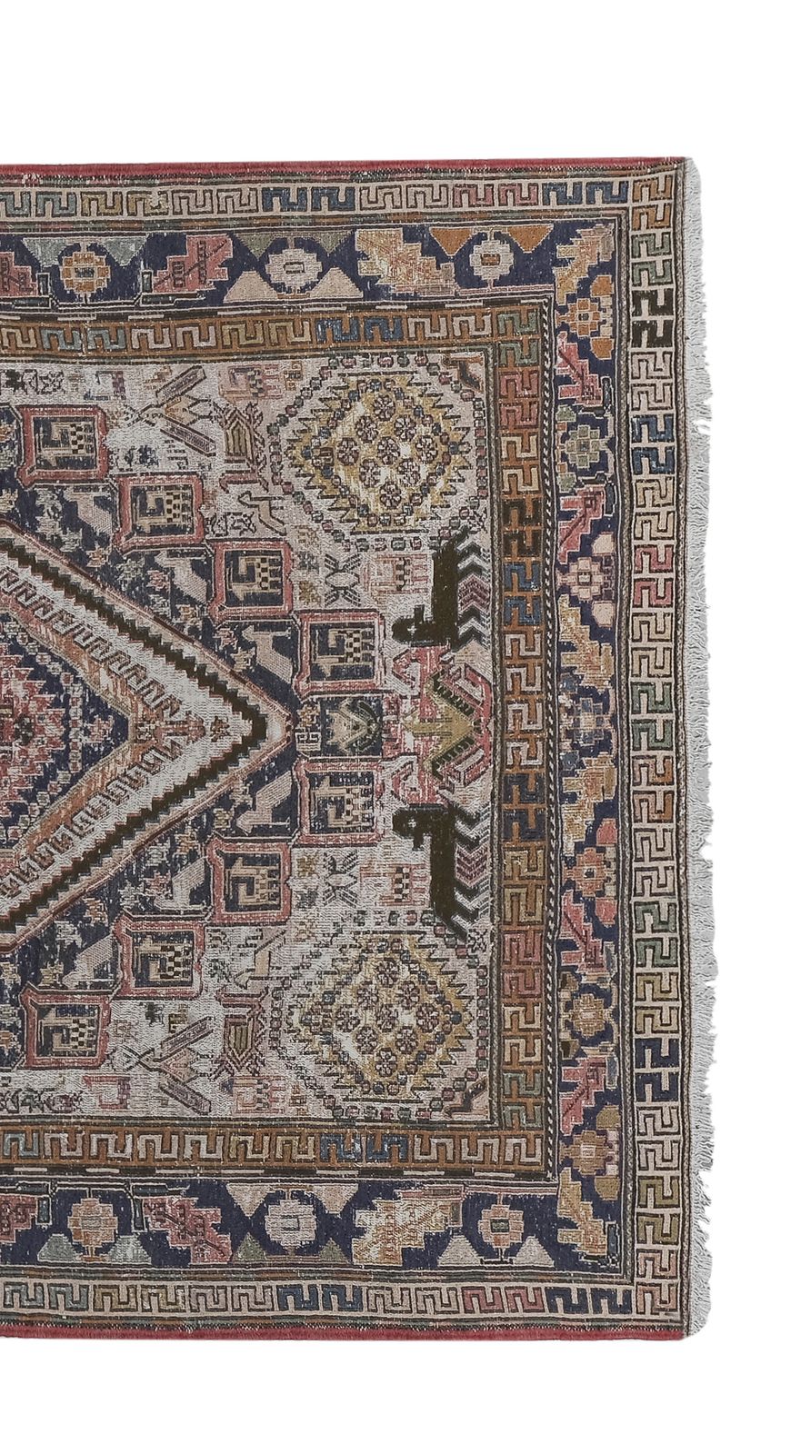 Distressed Turkish Animal Soumac Kilim Rug 3'8'' X 6'8'' photo Textiles