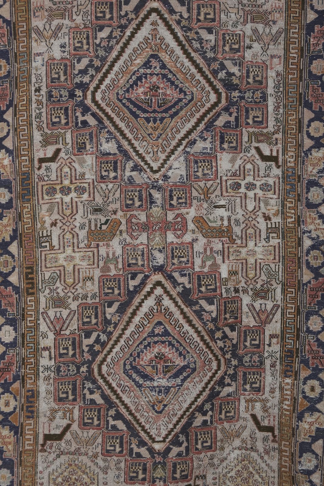 Distressed Turkish Animal Soumac Kilim Rug 3'8'' X 6'8'' photo vinterior