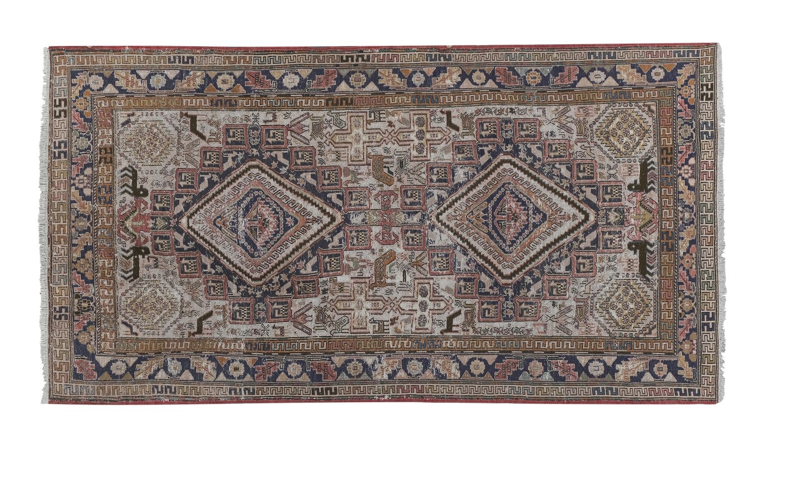 Distressed Turkish Animal Soumac Kilim Rug 3'8'' X 6'8'' photo buy