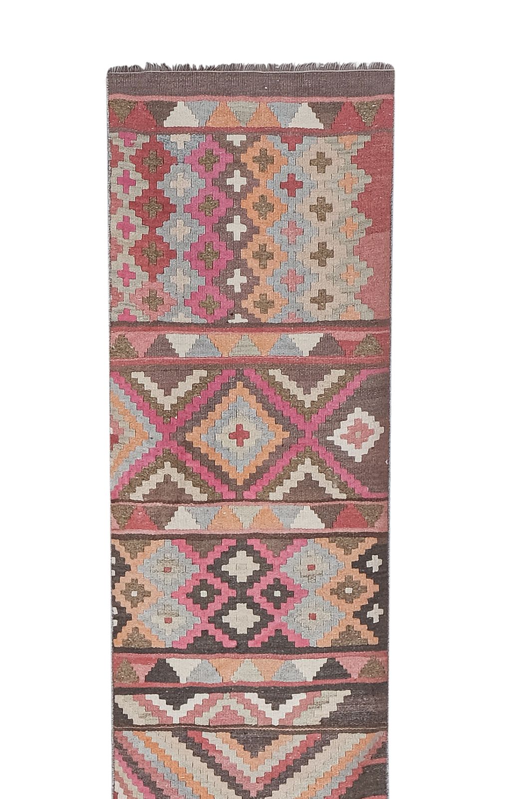 Vintage Turkish Stair Kilim Runner Rug 2'5'' X 20'4'' photo for sale
