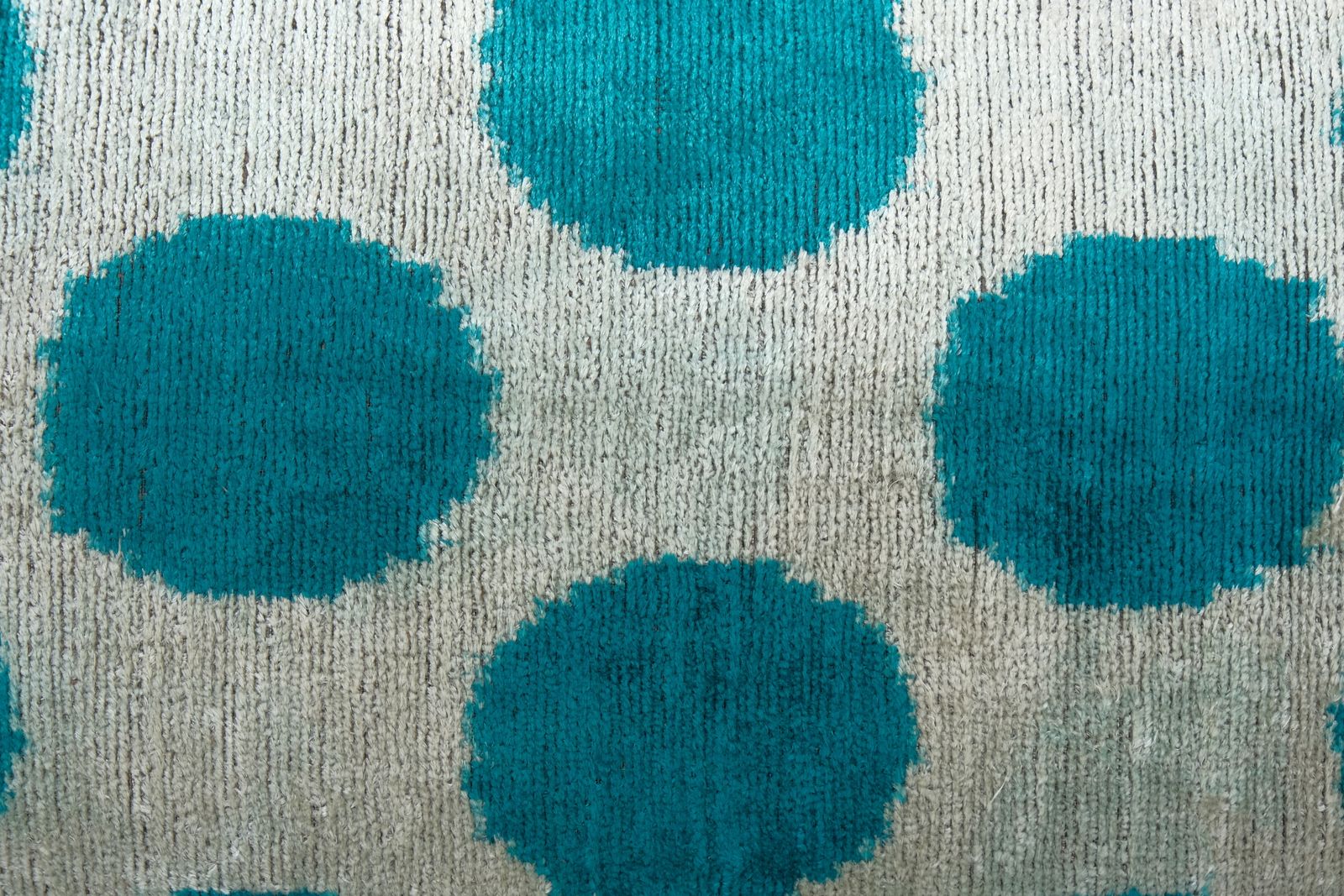 Blue Ikat Velvet Pillow Cover, Silk Velvet Polka Dot Pillow Cover, Handloom Ikat Pillow Geometric Ikat Velvet Pillow Cover 16'' X 24'' photo Textiles