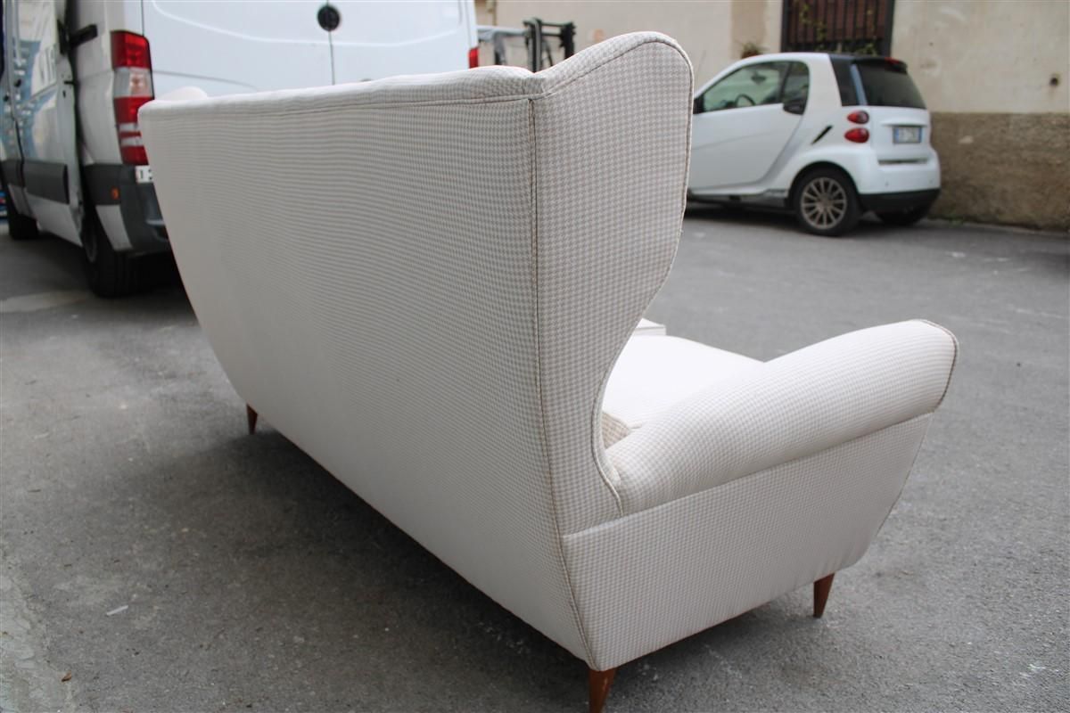 Furniture Paolo Buffa Mid Century Italian Sofà High Backrest 1950s Chanel Tessut Type photo