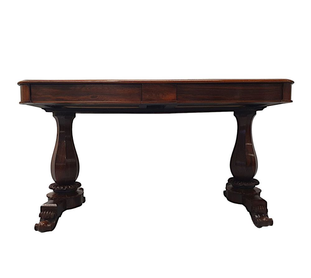 A Fine 19th Century Irish Library Table In The Manner Of Williams And Gibton photo for sale