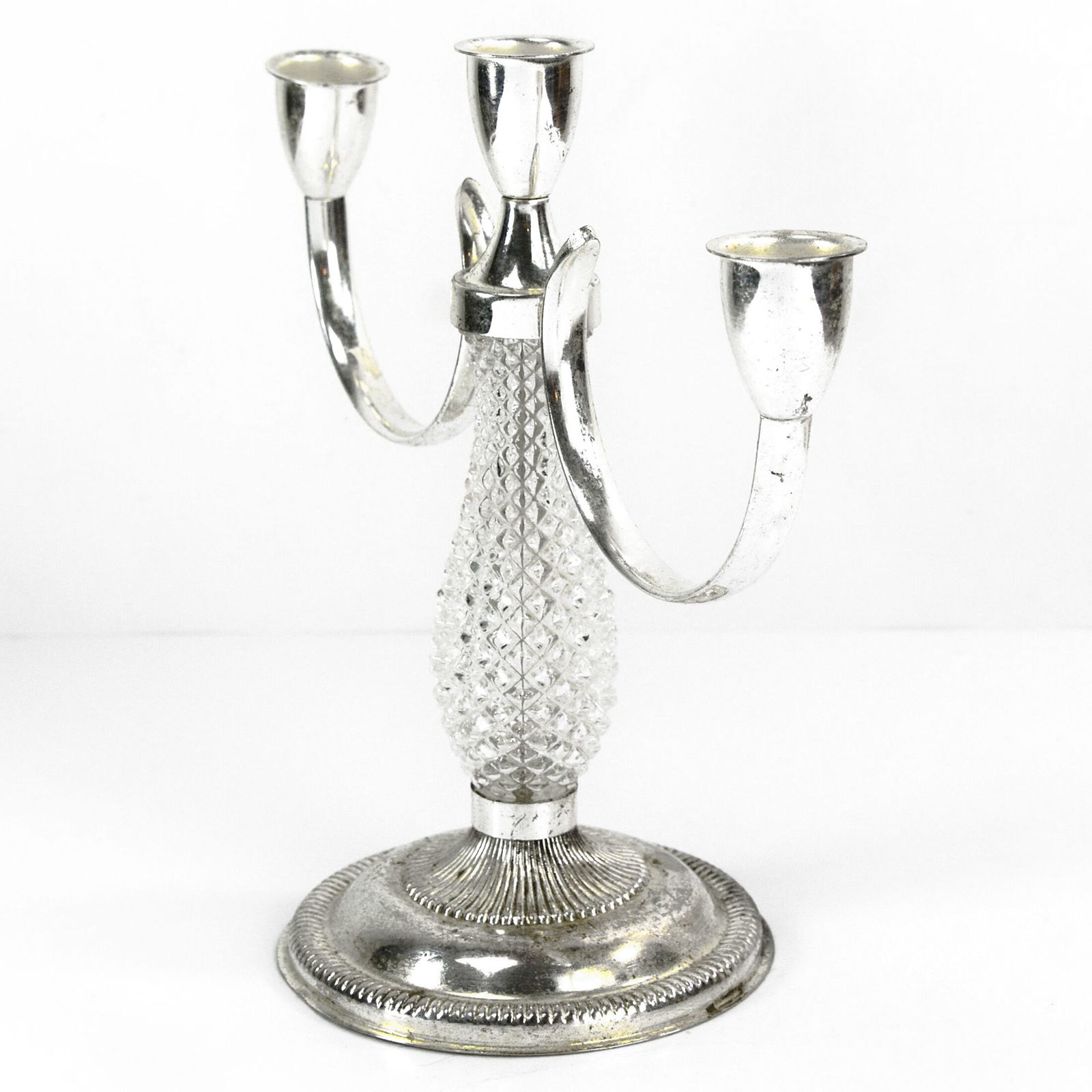 Three Point Plated Candlestick From The 1970s, La Pierre, France photo 61.0