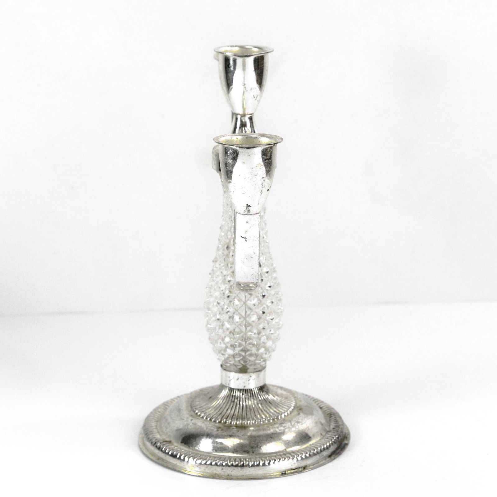 Three Point Plated Candlestick From The 1970s, La Pierre, France photo vinterior