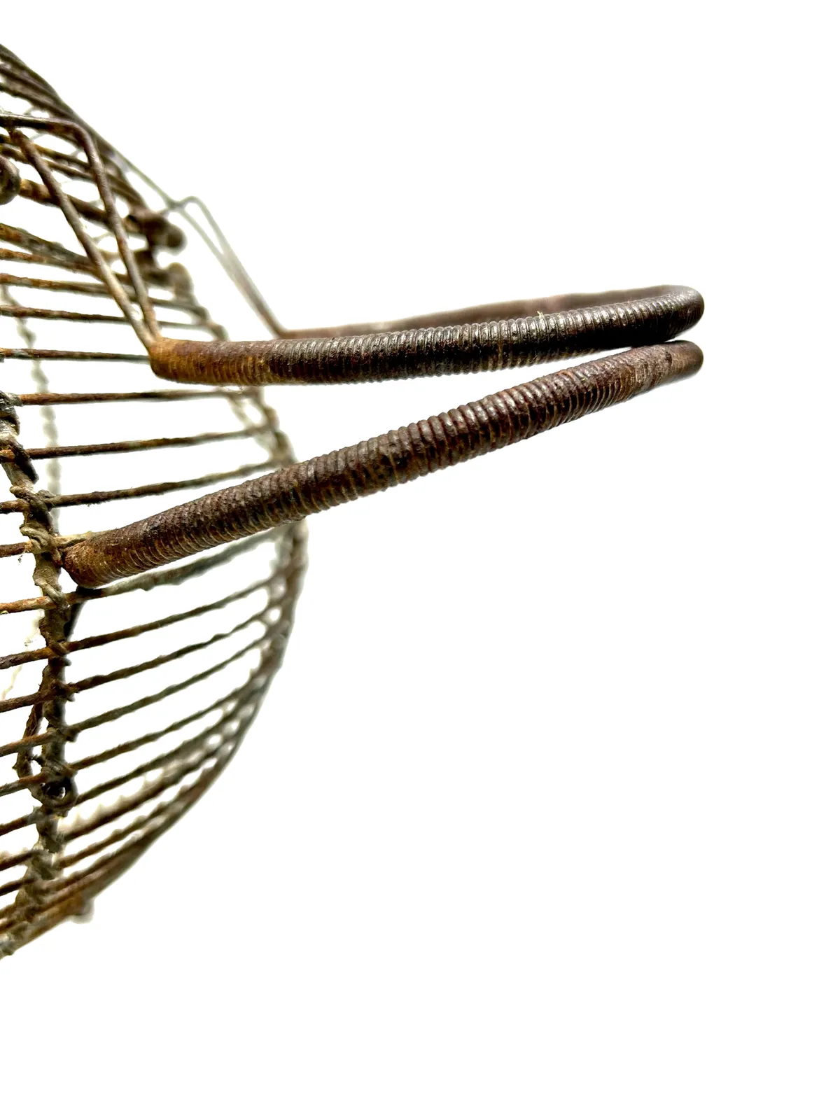 Very Rare Large Antique French Wire Egg Basket With Lid, Circa 1940 photo Home Decor