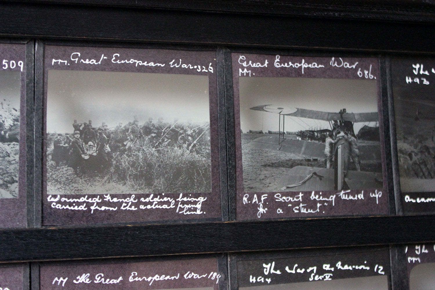 A Unique Collection Of Forty Nine Light Box Framed Lantern Slides Of Wwi Interest C.1914 18 photo vintage