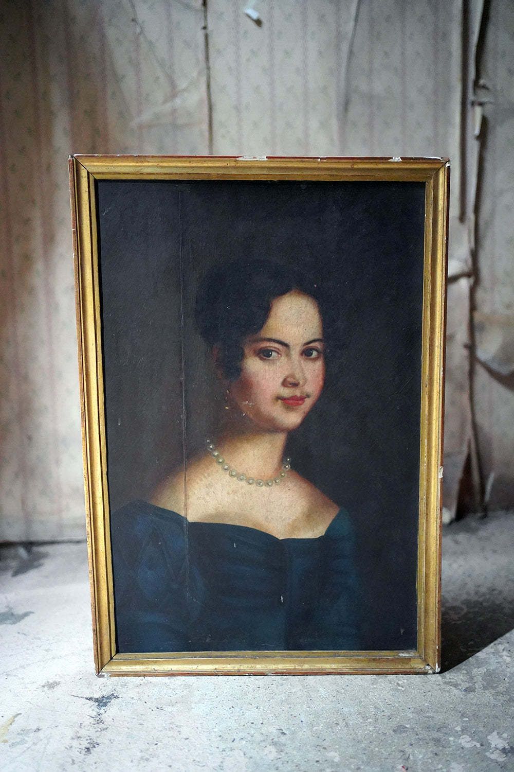 An Early 19thc French School Oil On Board Portrait Of A Lady C.1830 photo buy