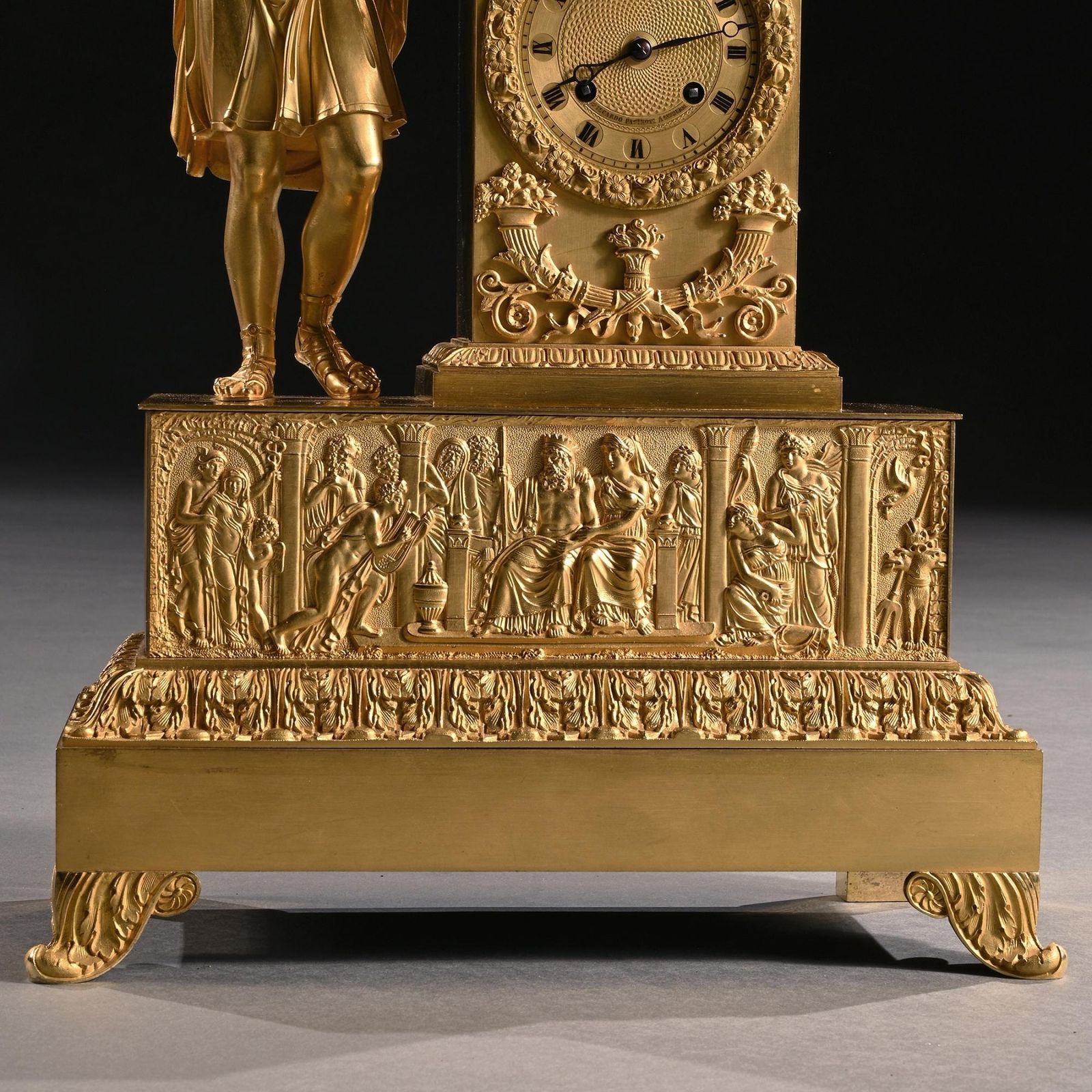 Large French Empire Period Gilt Bronze Figural Mantel Clock Of Exceptional Quality photo buy