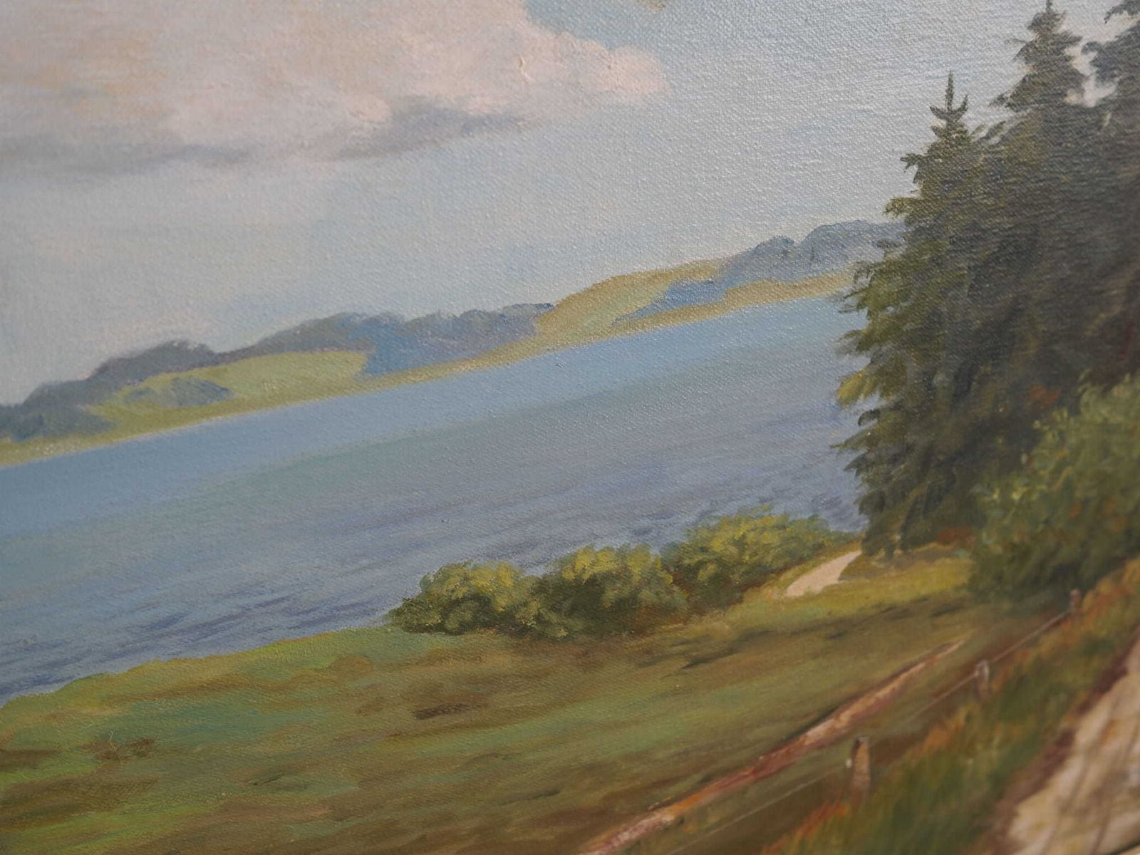 Painting „The Road To The Lake”, Danish Design, 1980s, By Karin Hermansen photo vinterior