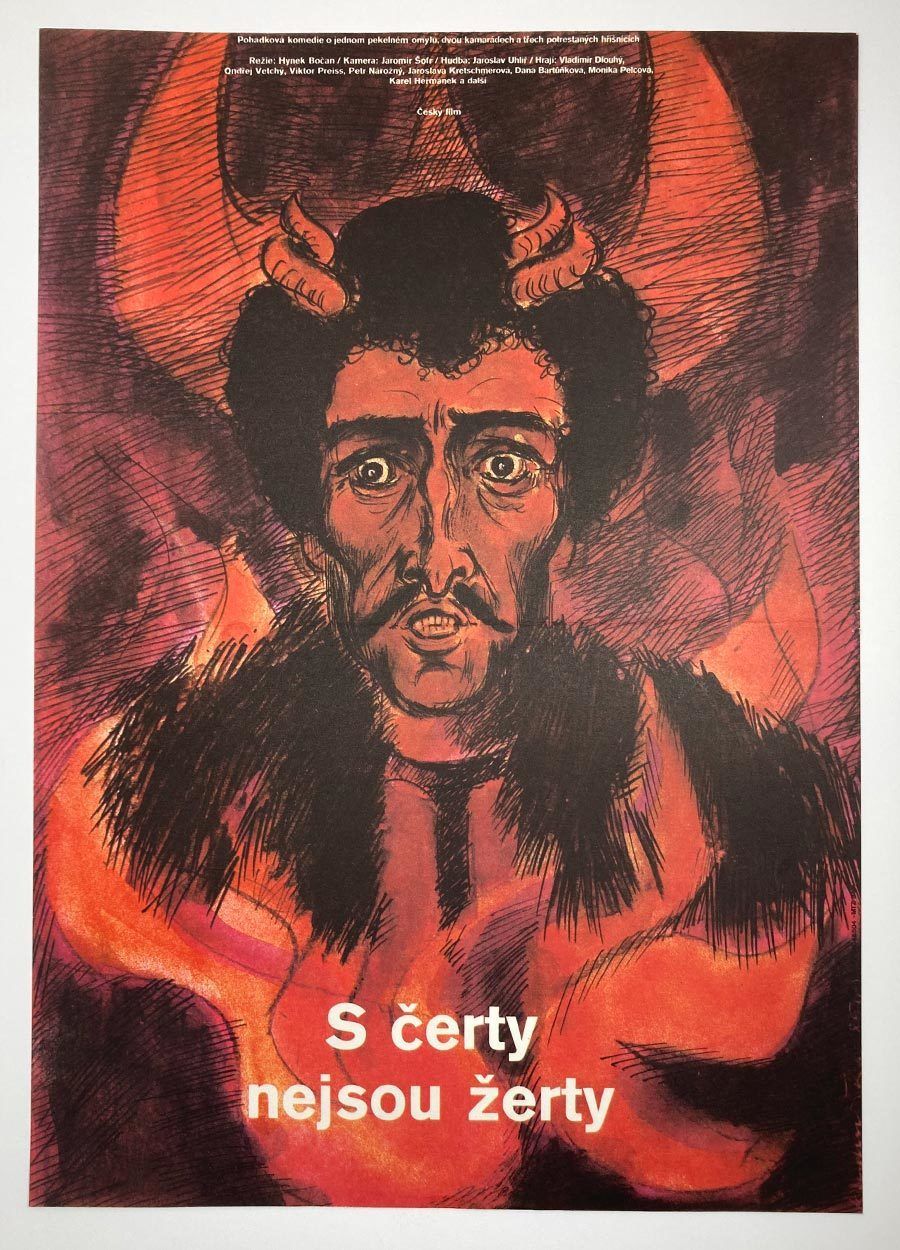 Original Film Poster, Give The Devil His Due, Dimitrij Kadrnožka, 1985, Genuine Czech Vintage Print