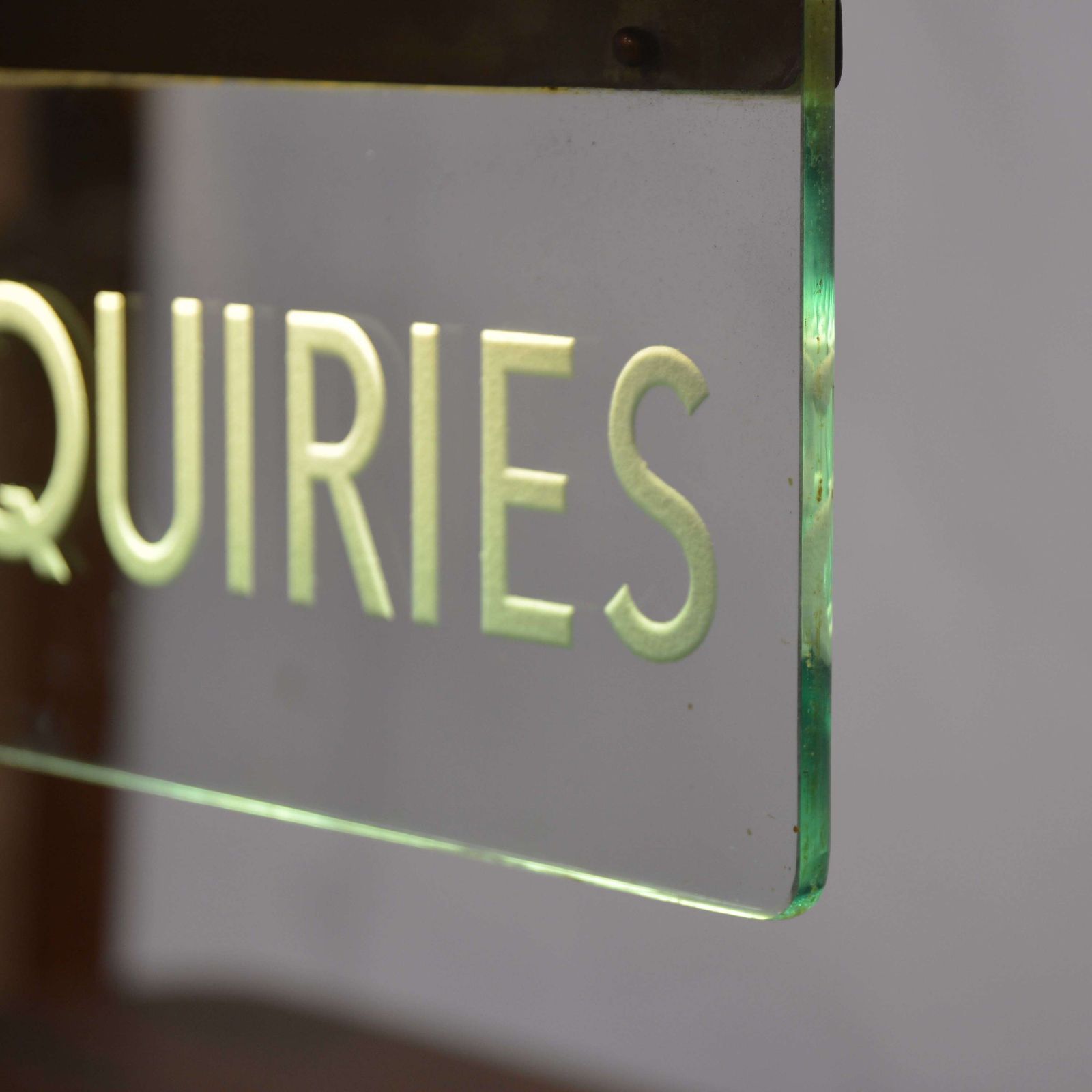 Art Deco Illuminated 'Enquiries' Sign photo Home Decor