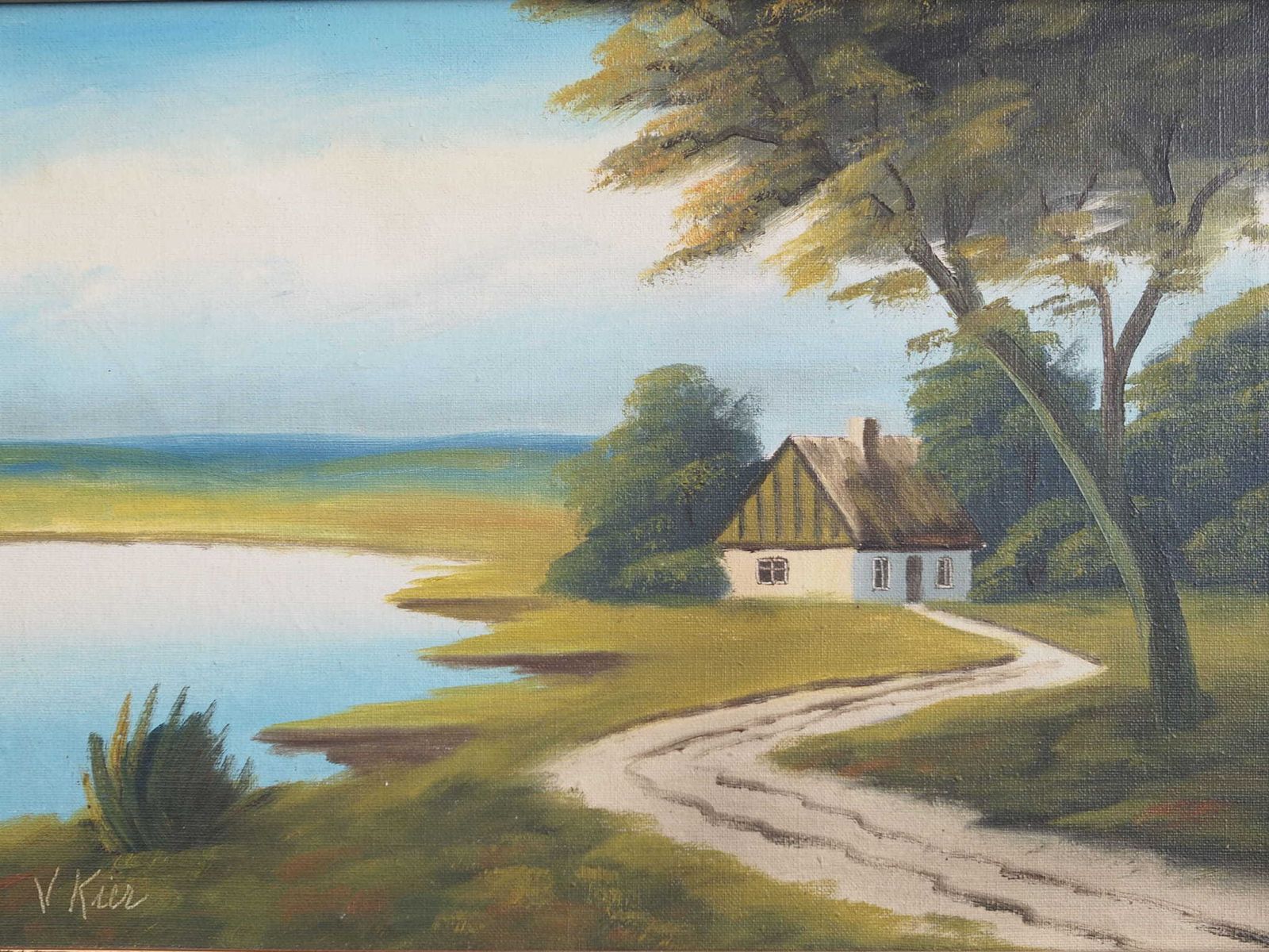 Schilderij „The Way To Home", Scandinavian Design, Jaren 1970, Van V. Kier photo for sale