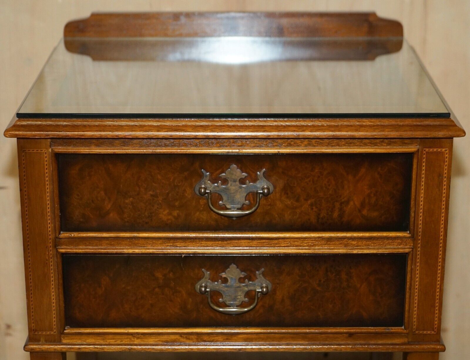 Pair Of Mid Century Modern Andrew Thompson Burr Walnut Side End Bedside Tables photo Furniture