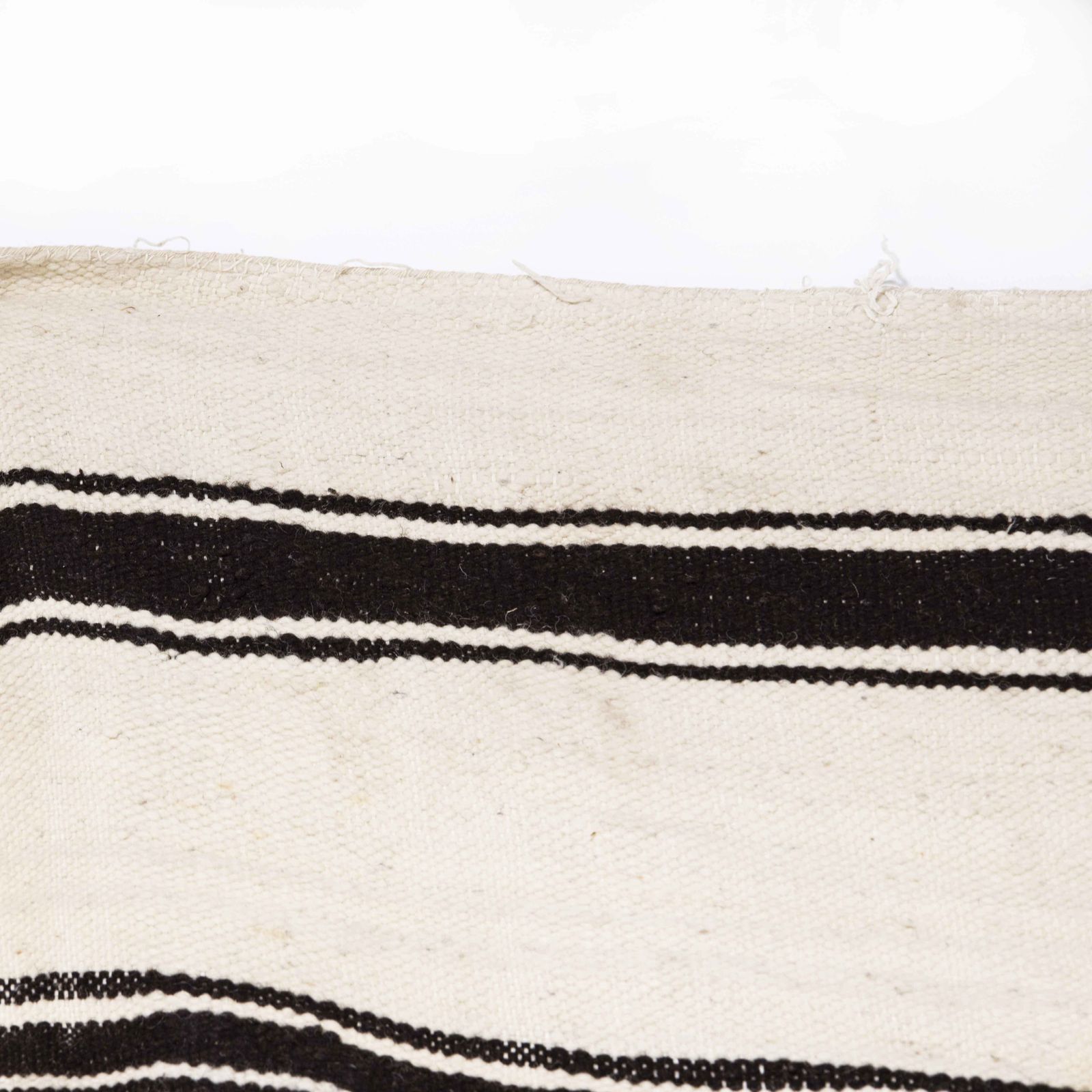 Vintage Berber Black Monochrome Stripe Hanbel Rug photo vinterior