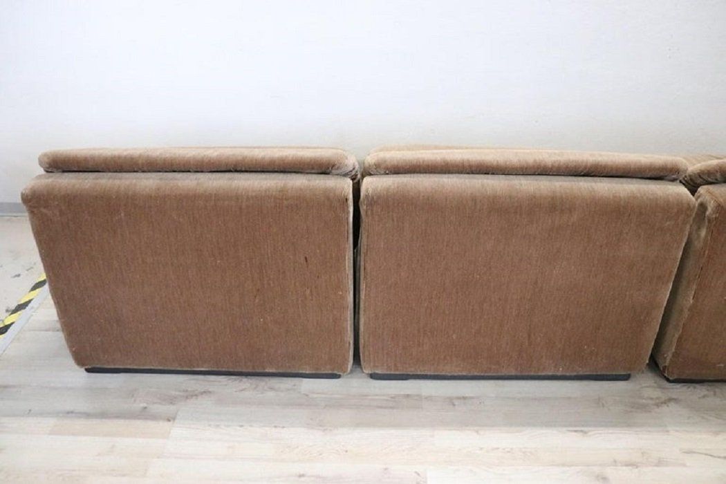 photo vinterior Italian Design Velvet Modular Sofa By Busnelli, 1970s, Set Of 4