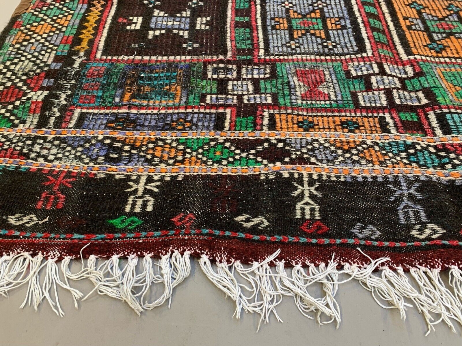 Textiles Large Vintage Turkish Kilim Rug 350x195 Cm Wool Jajim Kelim photo