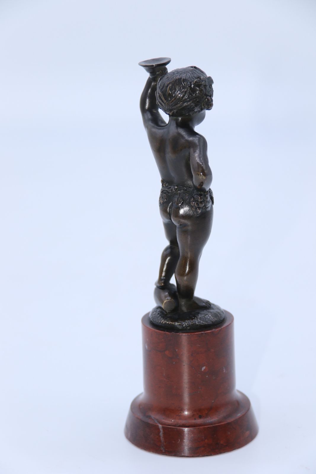 photo buy A Pair Of Grand Tour 19th Century Bronze Putti Figures On Marble Bases, Circa 1860