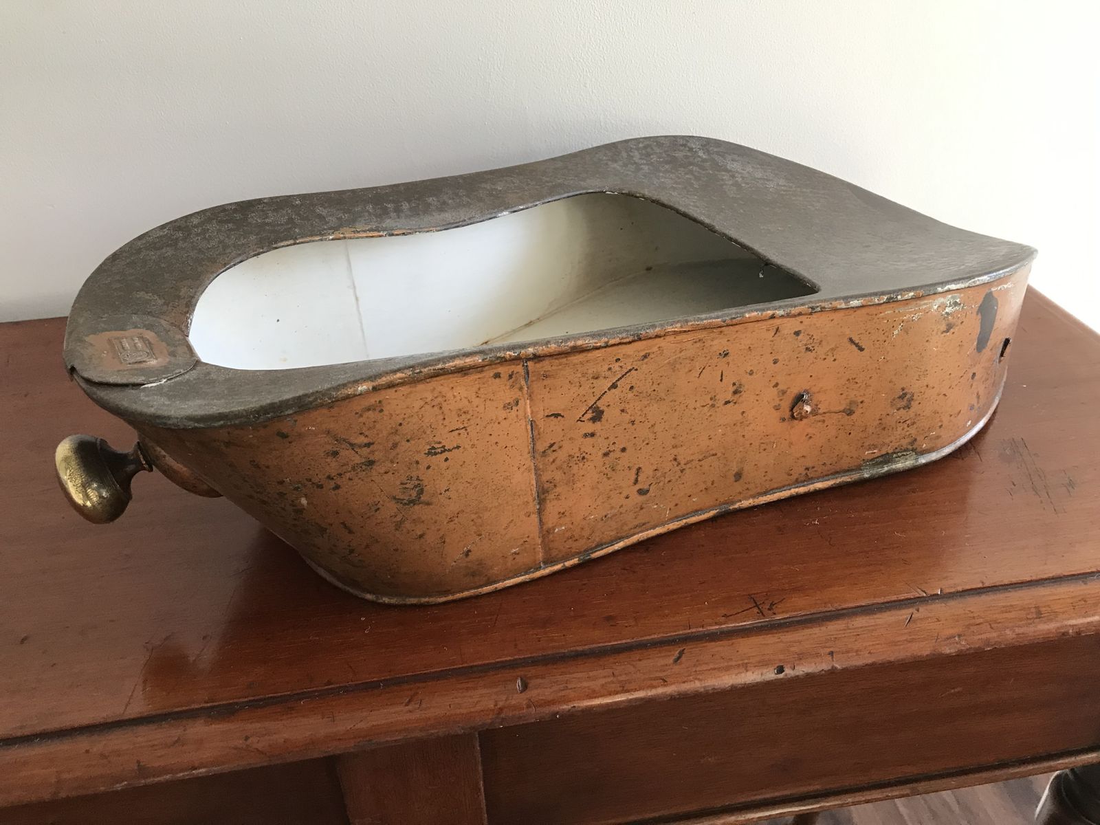 S Maw & Son Of London Copper Slipper Bed Pan Circa 1860. photo for sale
