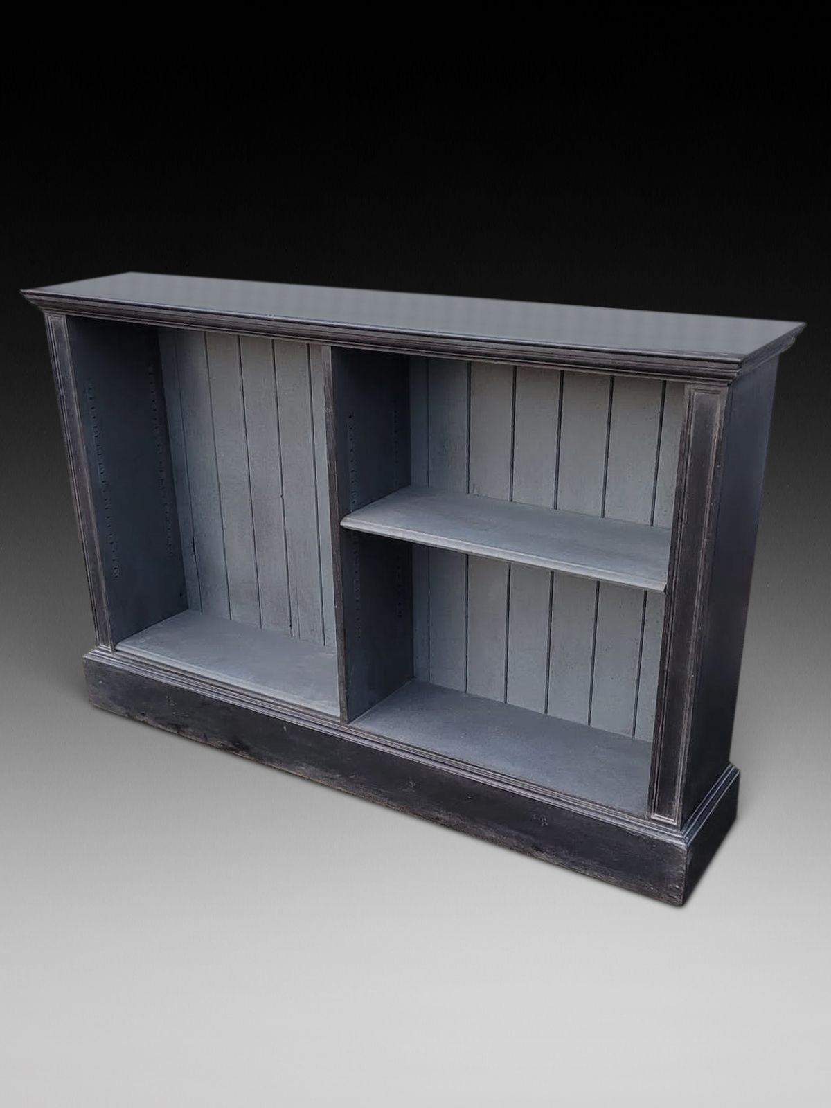 20th C Ebonised Open Bookcase