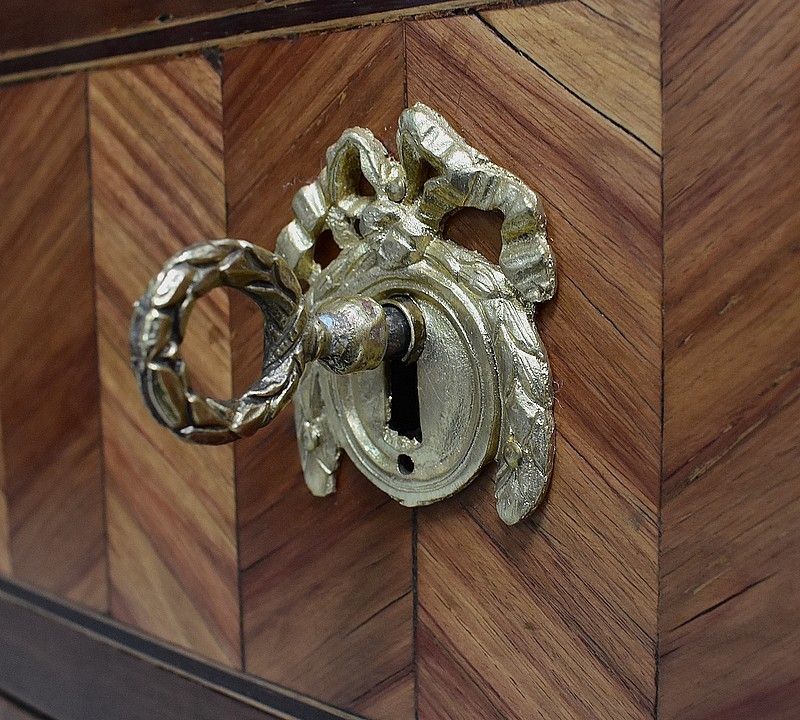 Furniture Chest Of Drawers In Marquetry Transition Louis XV / Louis XVI – 1st Part 19th Century photo