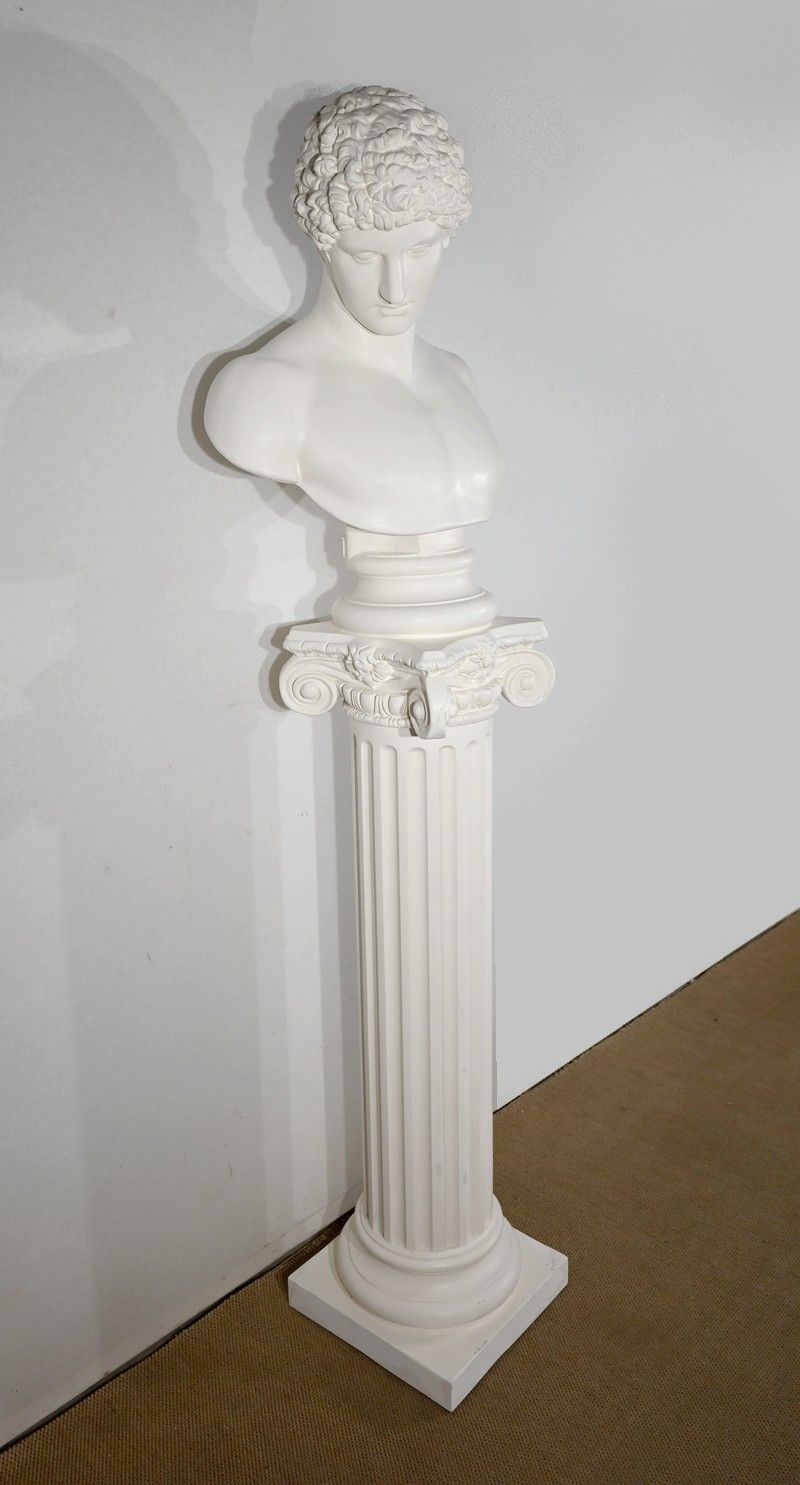 Bust Of Antinoüs On Column Set   Late 19th Century photo furniture