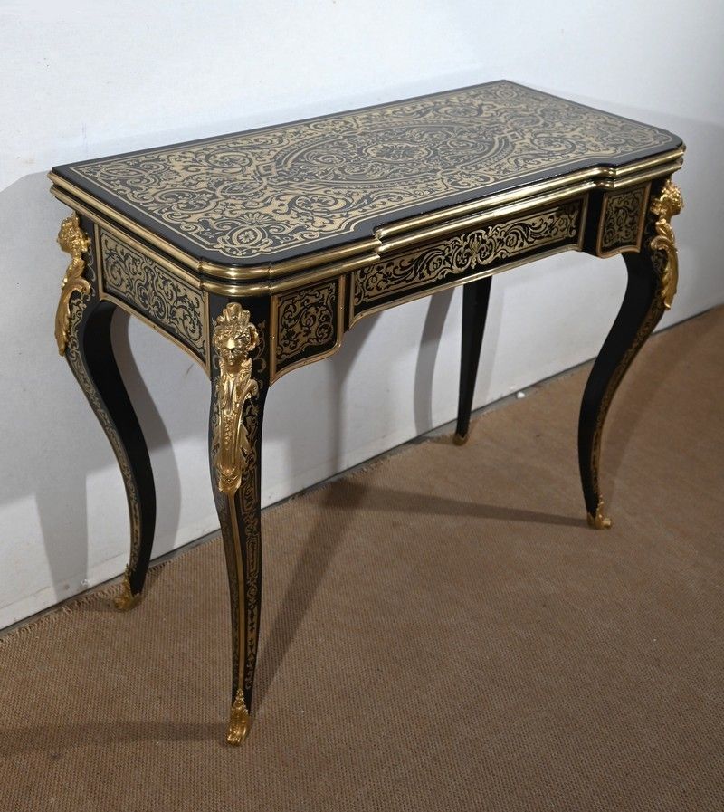 Ceremonial Console Table In Blackened Pear Tree, Napoleon III Period   Mid 19th Century photo for sale