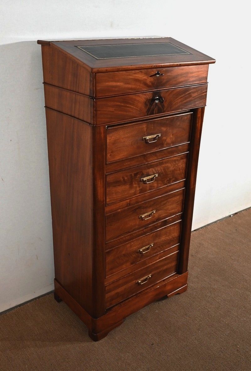 Faux Cartonnier Mahogany Desk, Restoration Period   1st Part Of The 19th Century photo for sale