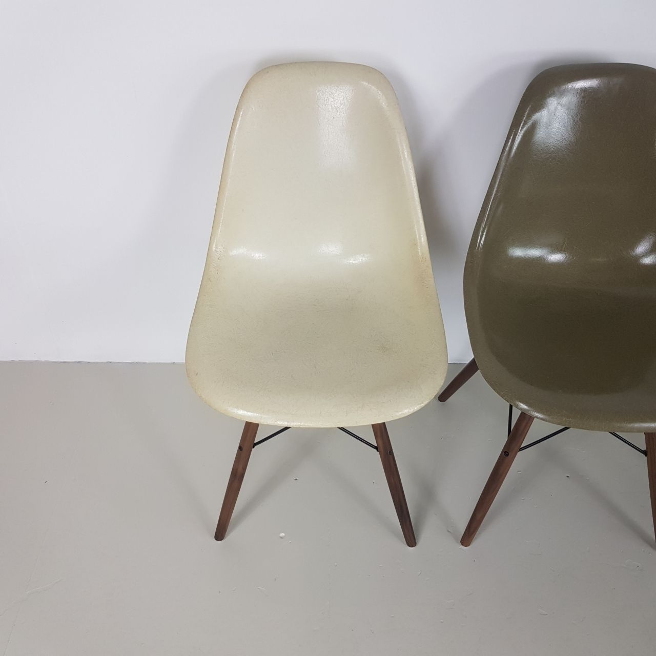 Eames Herman Miller Dsw Side Chairs In Greys   Umber / Grey / Greige / Parchment photo furniture