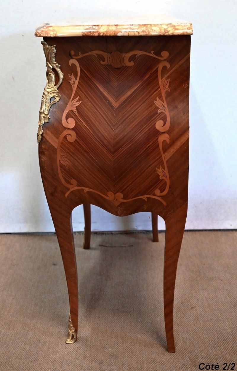 photo vintage Commode Sauteuse En Acajou, Style Transition Louis XIV / Louis XV –Début Xxe
