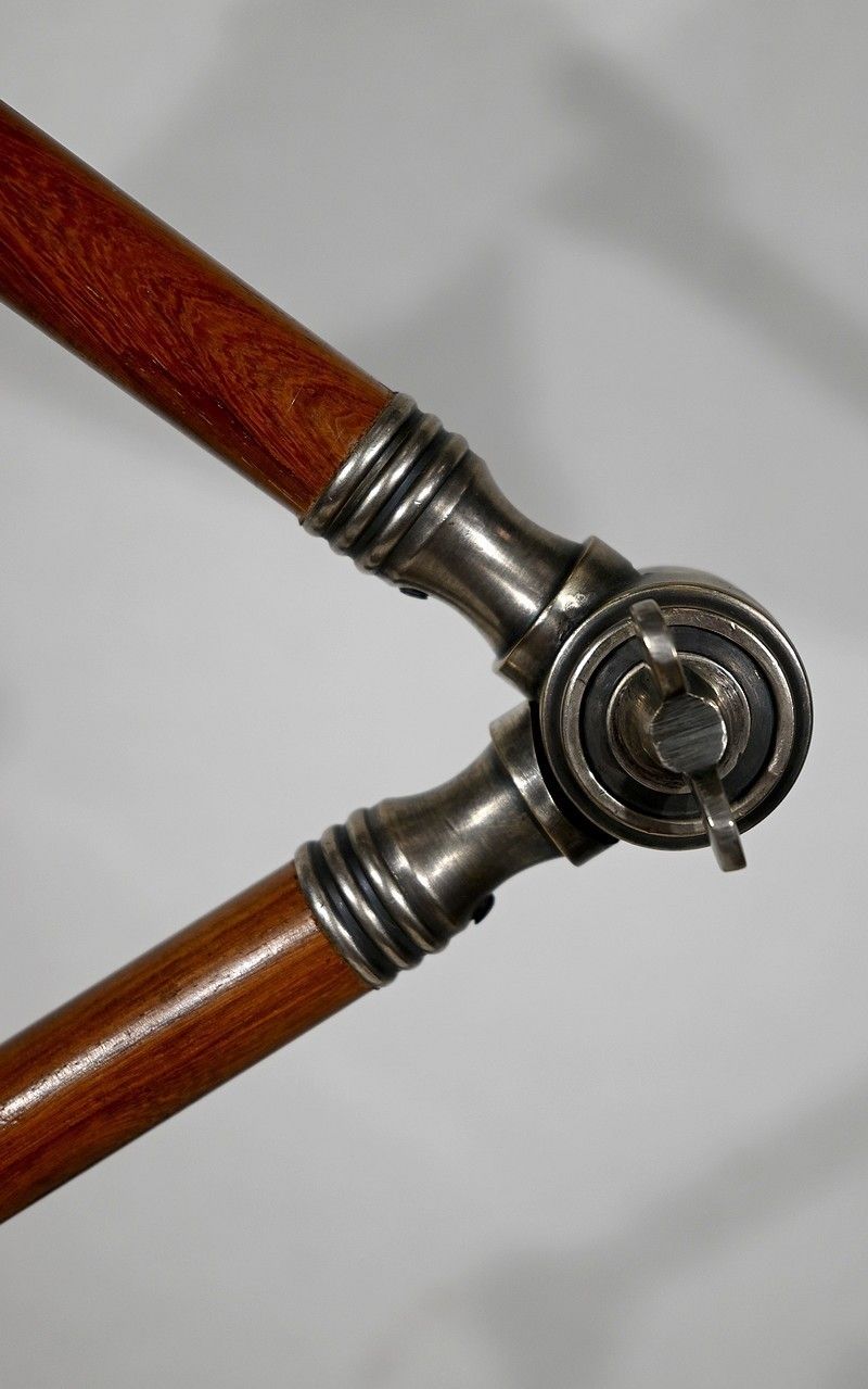 photo vintage Articulated Arm Lamp In Metal And Wood, 1920s