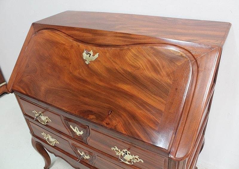 Shipowner's Desk In Mahogany, Nantes Region, Louis XV Period   18th Century photo buy