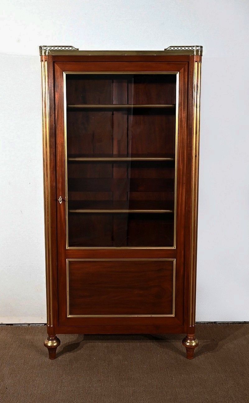 Small Mahogany Showcase, Louis XVI Style, Late 19th Century
