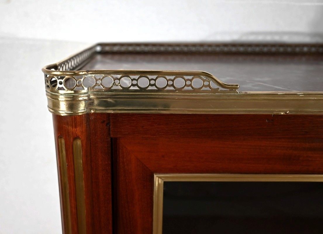 Small Mahogany Showcase, Louis XVI Style, Late 19th Century photo vintage