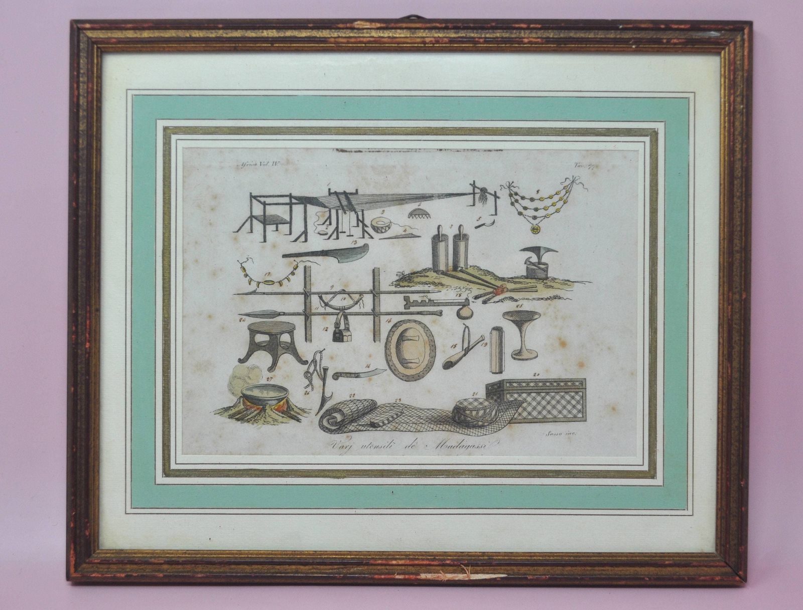 Antique Africa Print, Leaf From A Book
