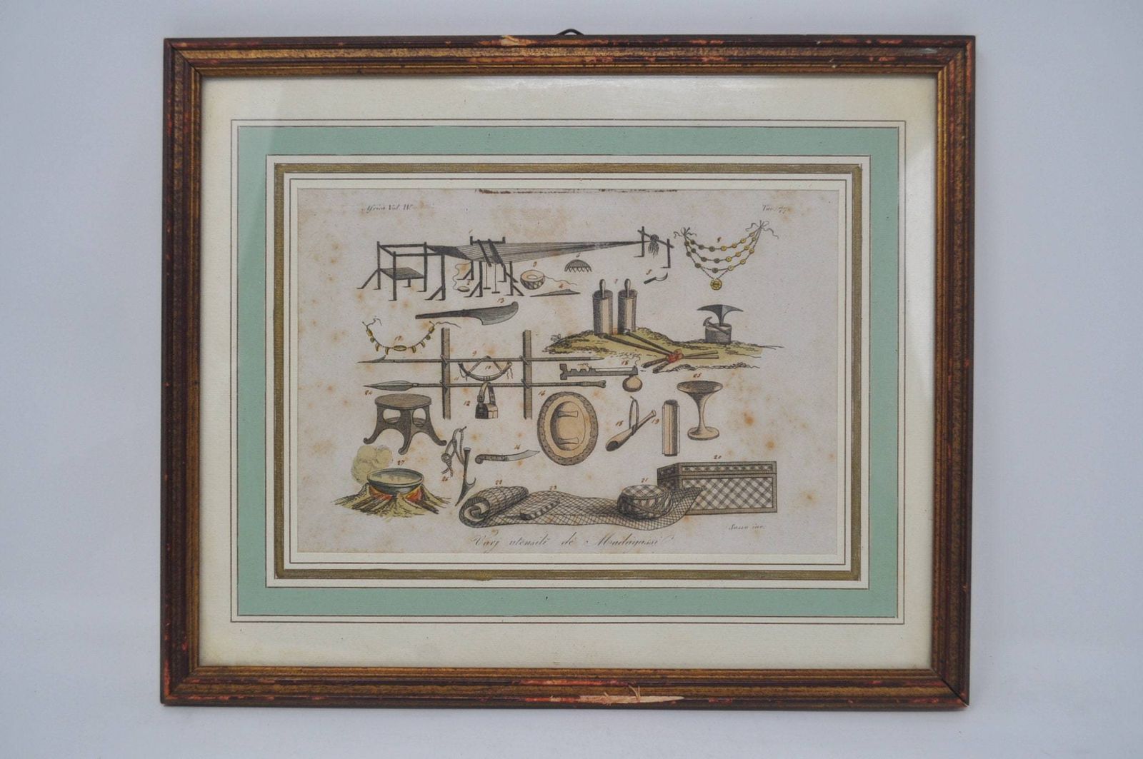 Antique Africa Print, Leaf From A Book photo buy