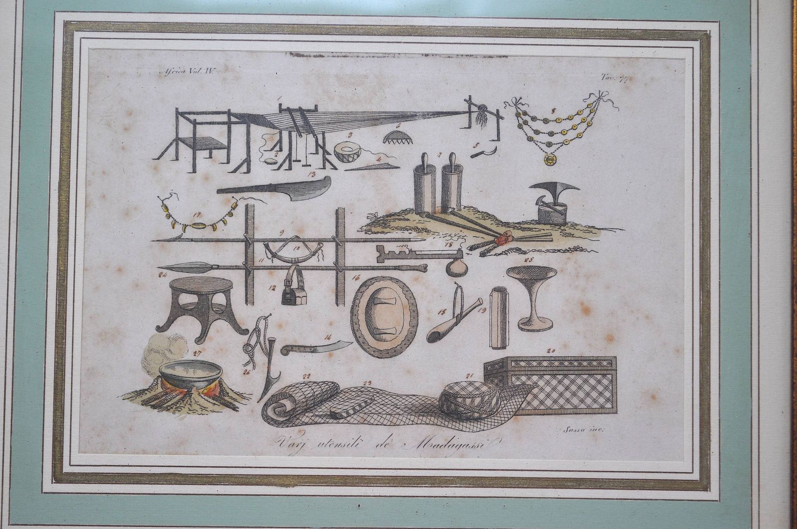 photo for sale Antique Africa Print, Leaf From A Book