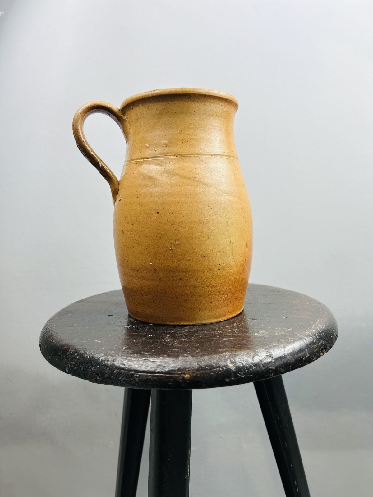 Antique French 19th Century Glazed Jug/ Vase/ Confit Pot. photo for sale