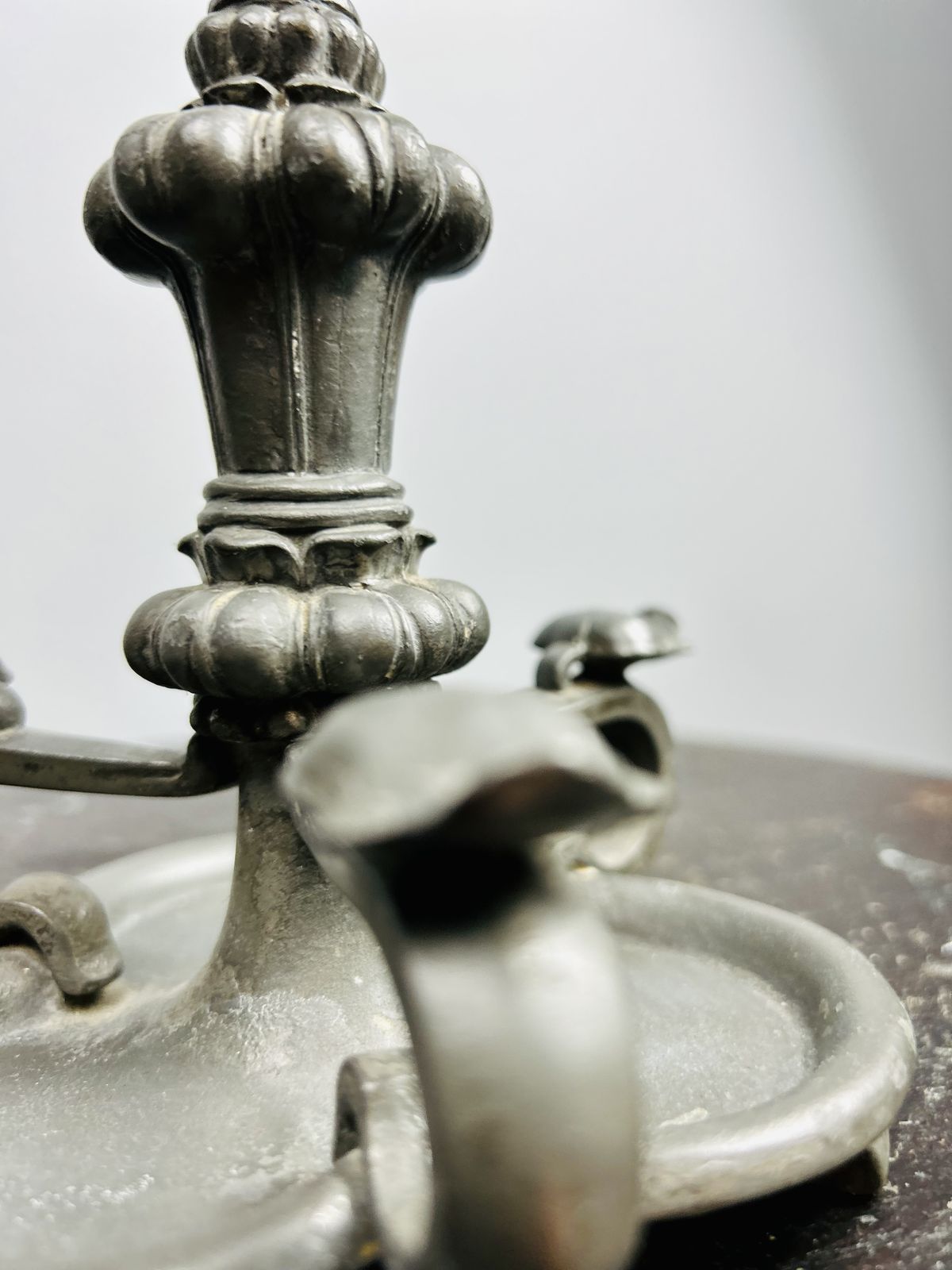 Antique Art Nouveau Orivit Pewter Candlestick, Germany Circa 1894 photo for sale